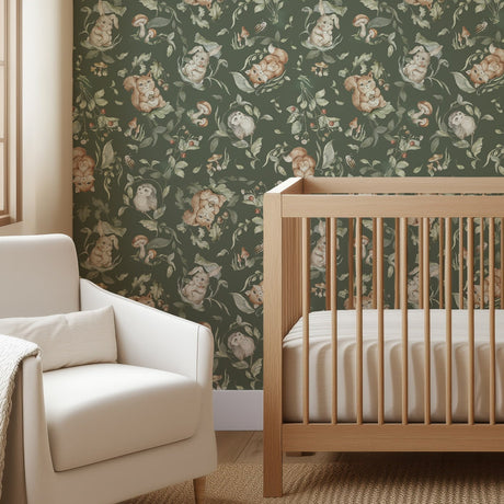 Forest Friends Wallpaper – Storybook Animals Woodland Wallcovering