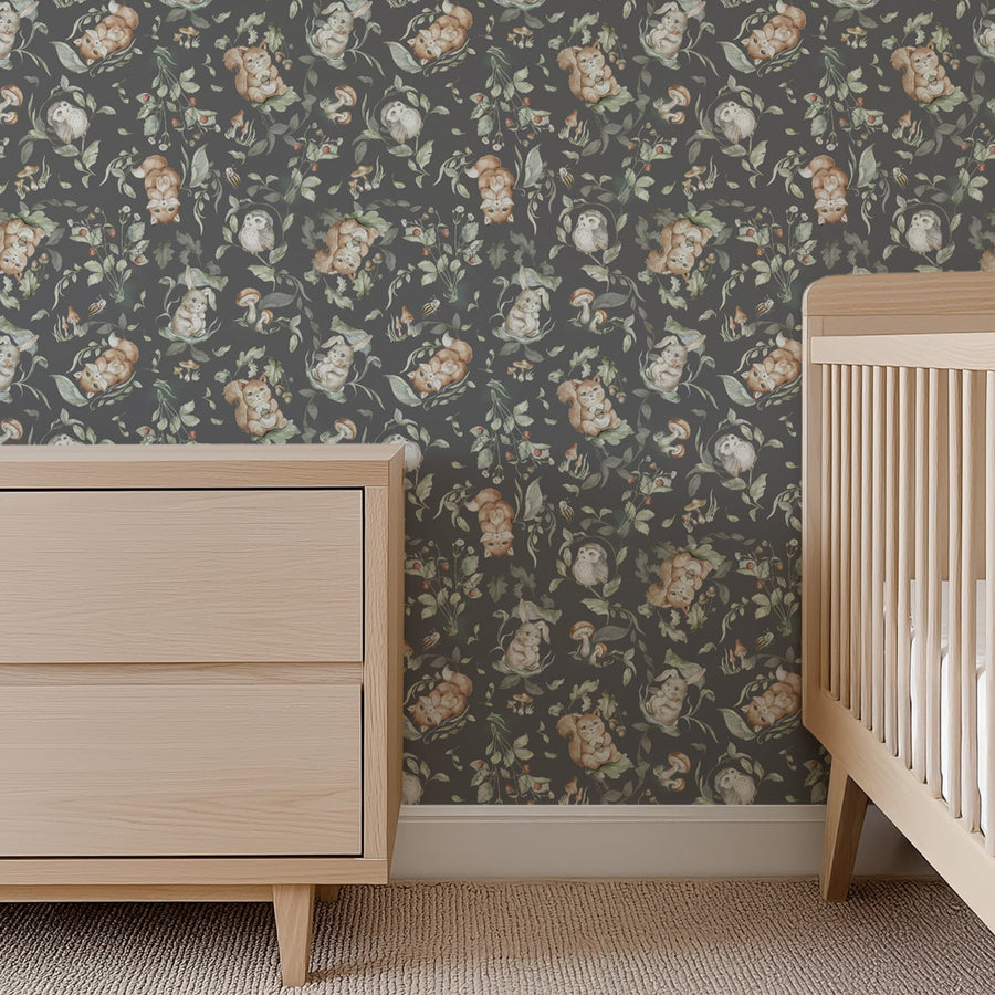 Nursery Woodland Wallpaper - Peel & Stick and Traditional