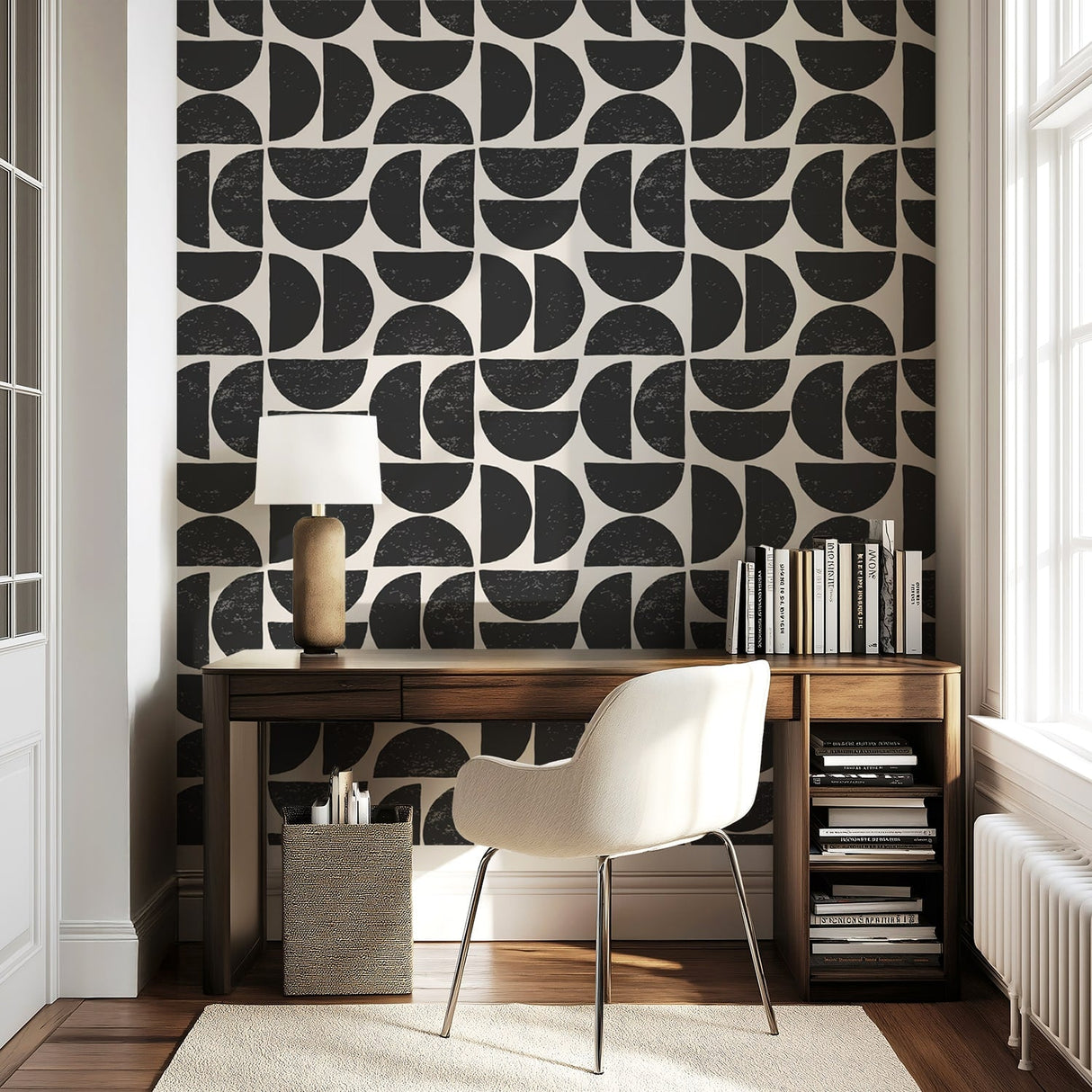 Modern Black & White Geometric Wallpaper