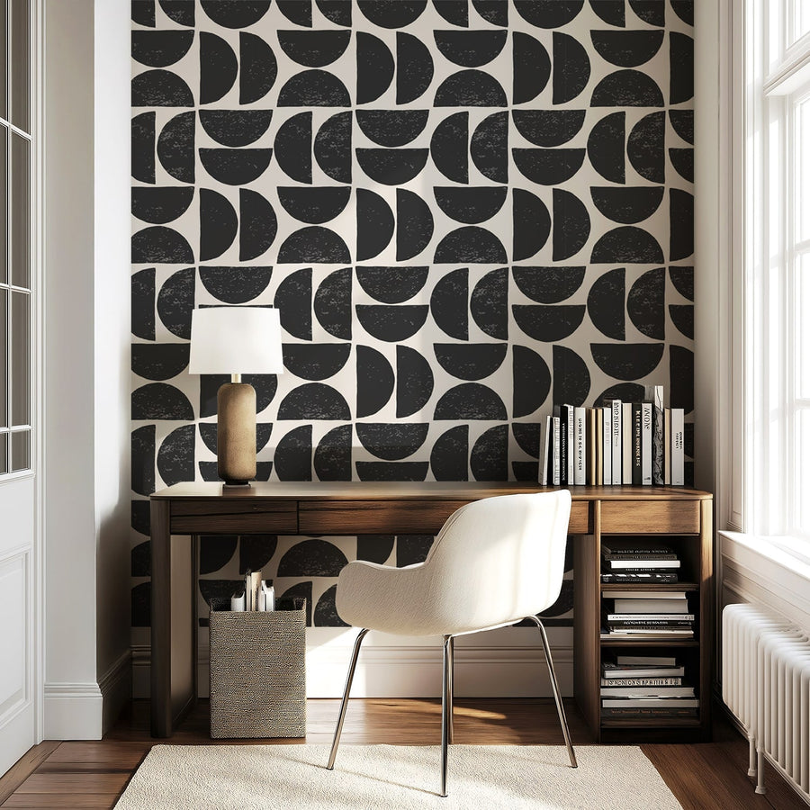 Modern Black & White Geometric Wallpaper