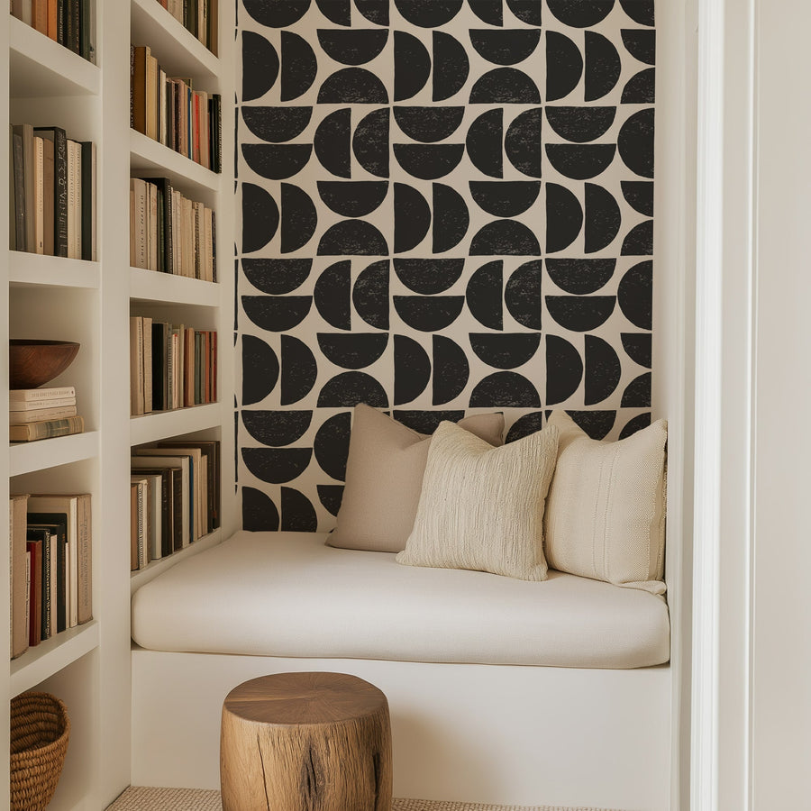 Modern Black & White Geometric Wallpaper