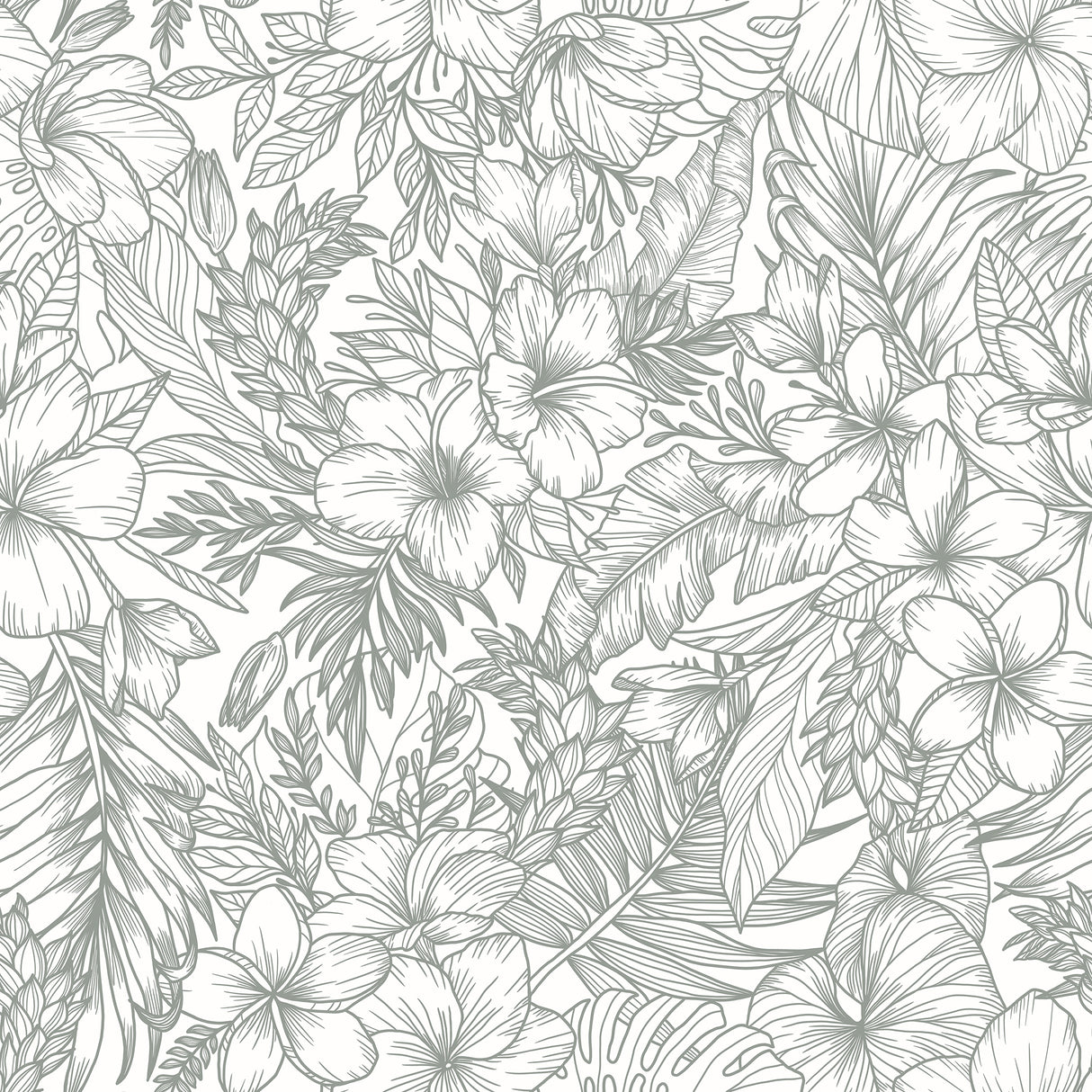 Elysian Hand-Drawn Tropical Wallpaper