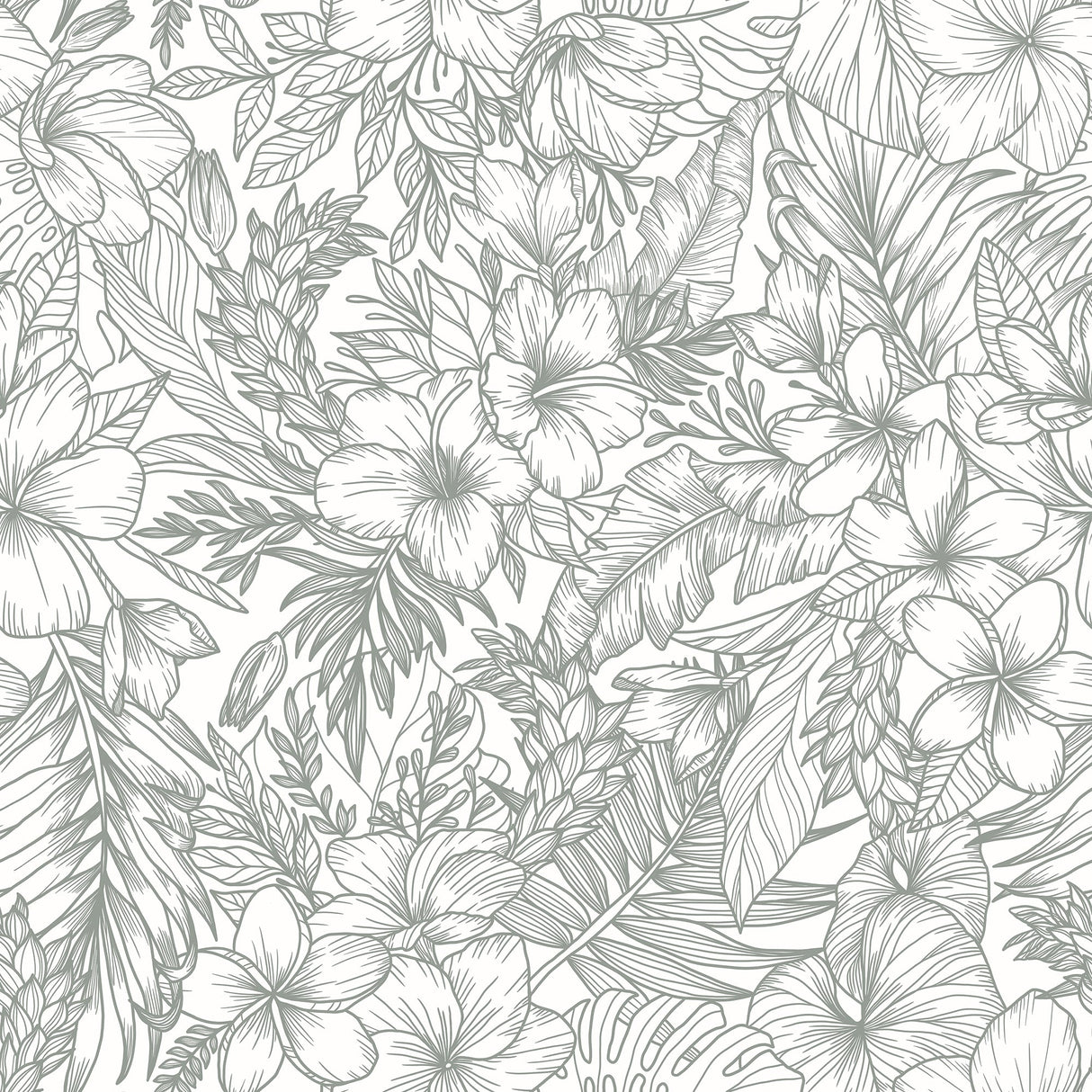 Elysian Hand-Drawn Tropical Wallpaper