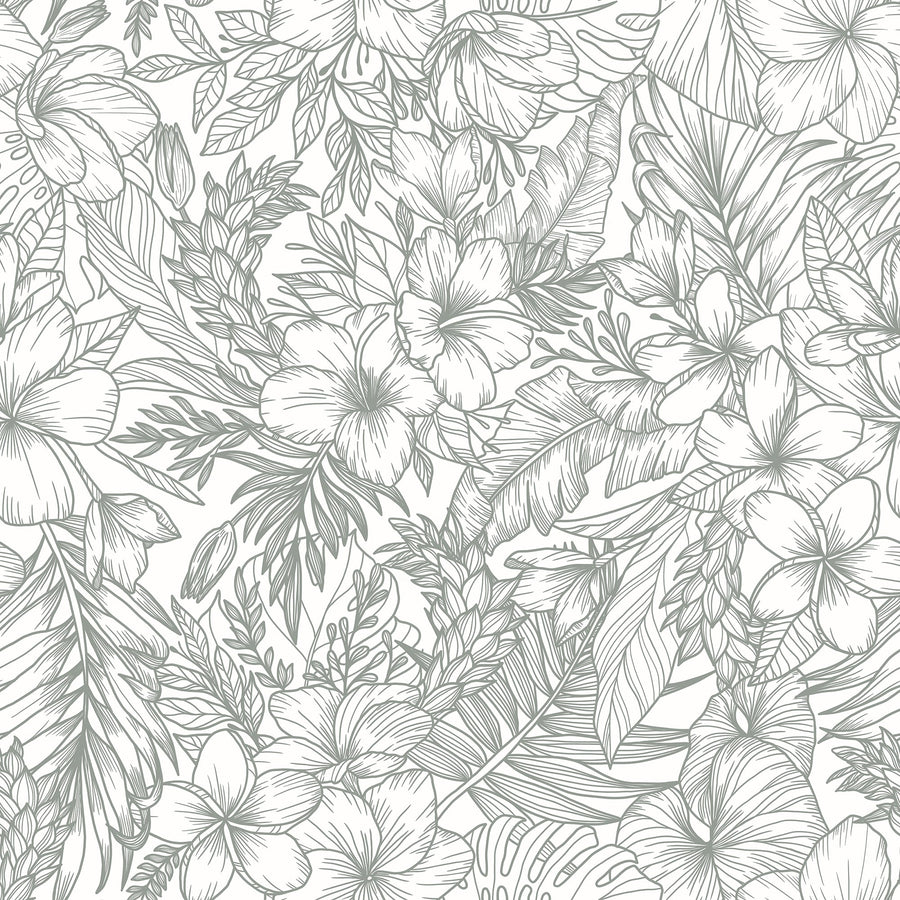 Elysian Hand-Drawn Tropical Wallpaper