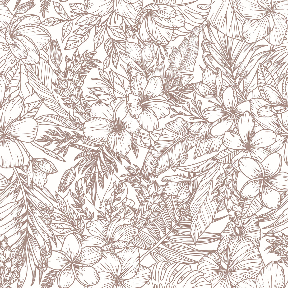 Elysian Hand-Drawn Tropical Wallpaper