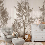Elegant Forest Landscape Wallpaper - Oak Tree Wall Mural