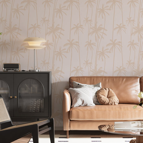 Tropical Palm Tree Wallpaper – Minimalist Coastal Paradise