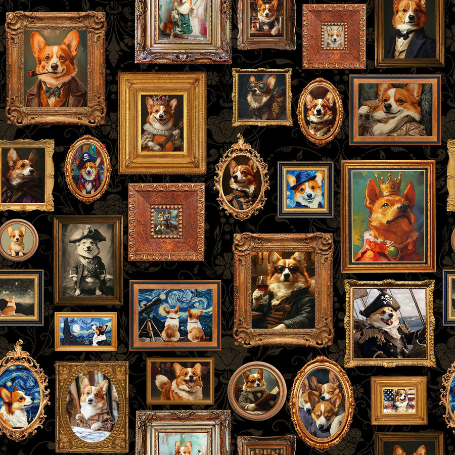 Vintage Corgi Portrait Gallery Wallpaper
