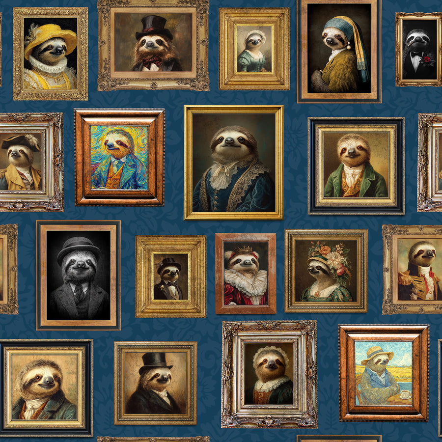 Vintage Sloth Portrait Wallpaper
