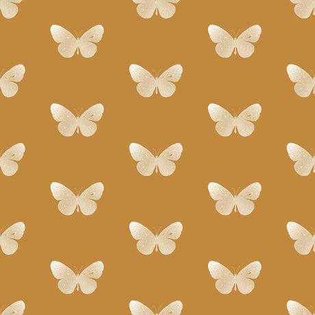 Gold Butterfly Pattern Wallpaper - Elegant Yellow Background Wallpaper