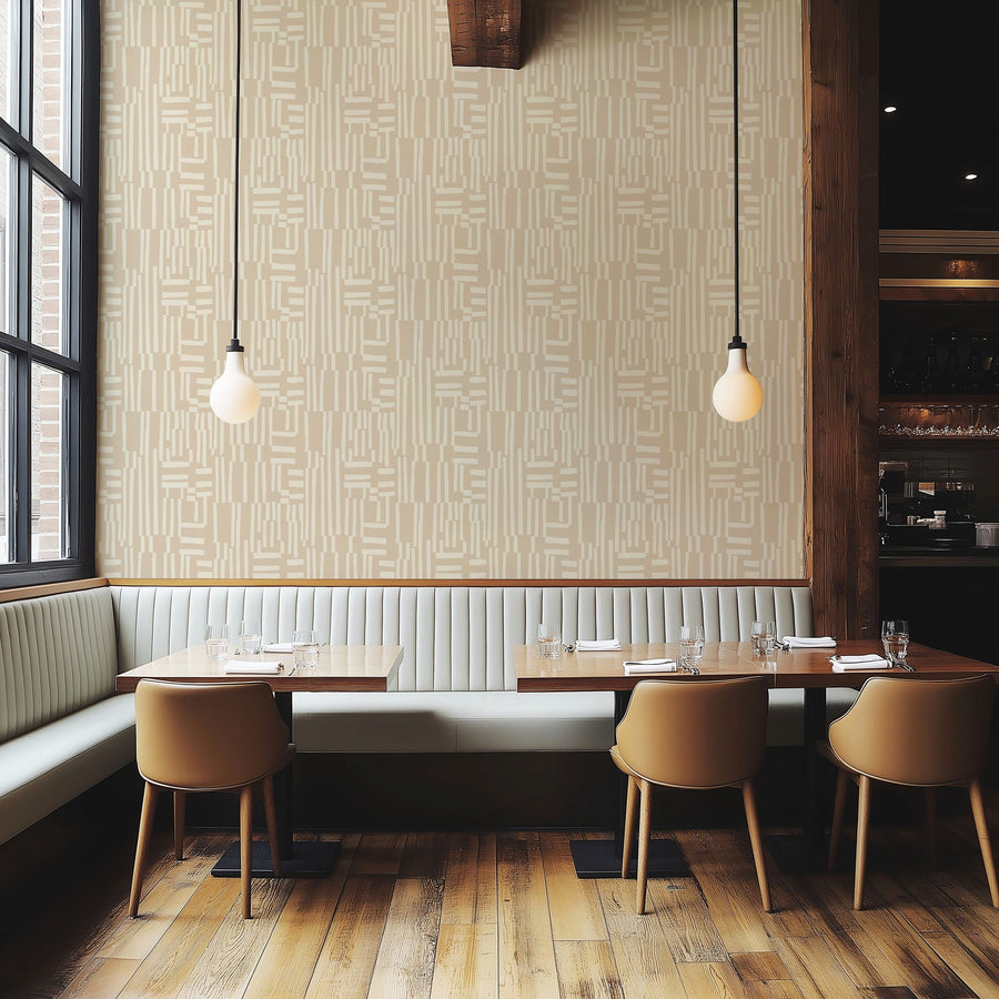 Wabi Stripe Wallpaper in modern restaurant