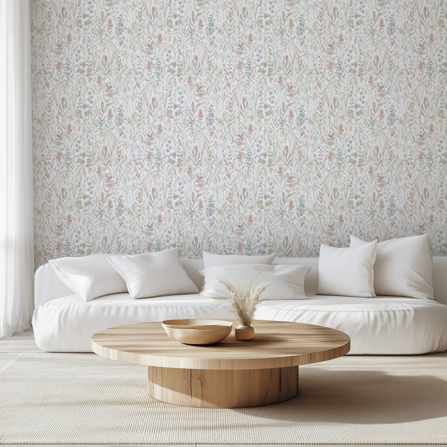 Floral Wallpaper Watercolor Flowers Peel and stick Wallpaper 