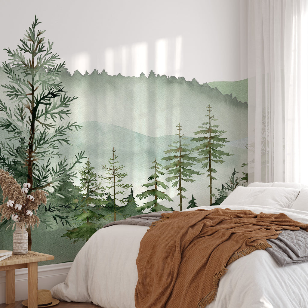 Woodland Wallpaper Mountain Mural  image 1