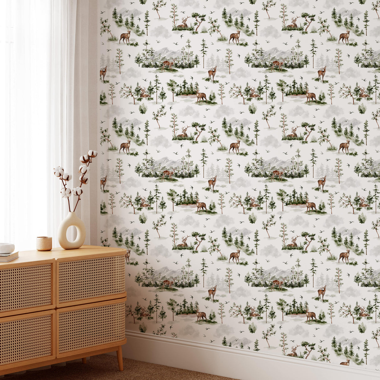 Forest Deer Wallpaper Mural image 4