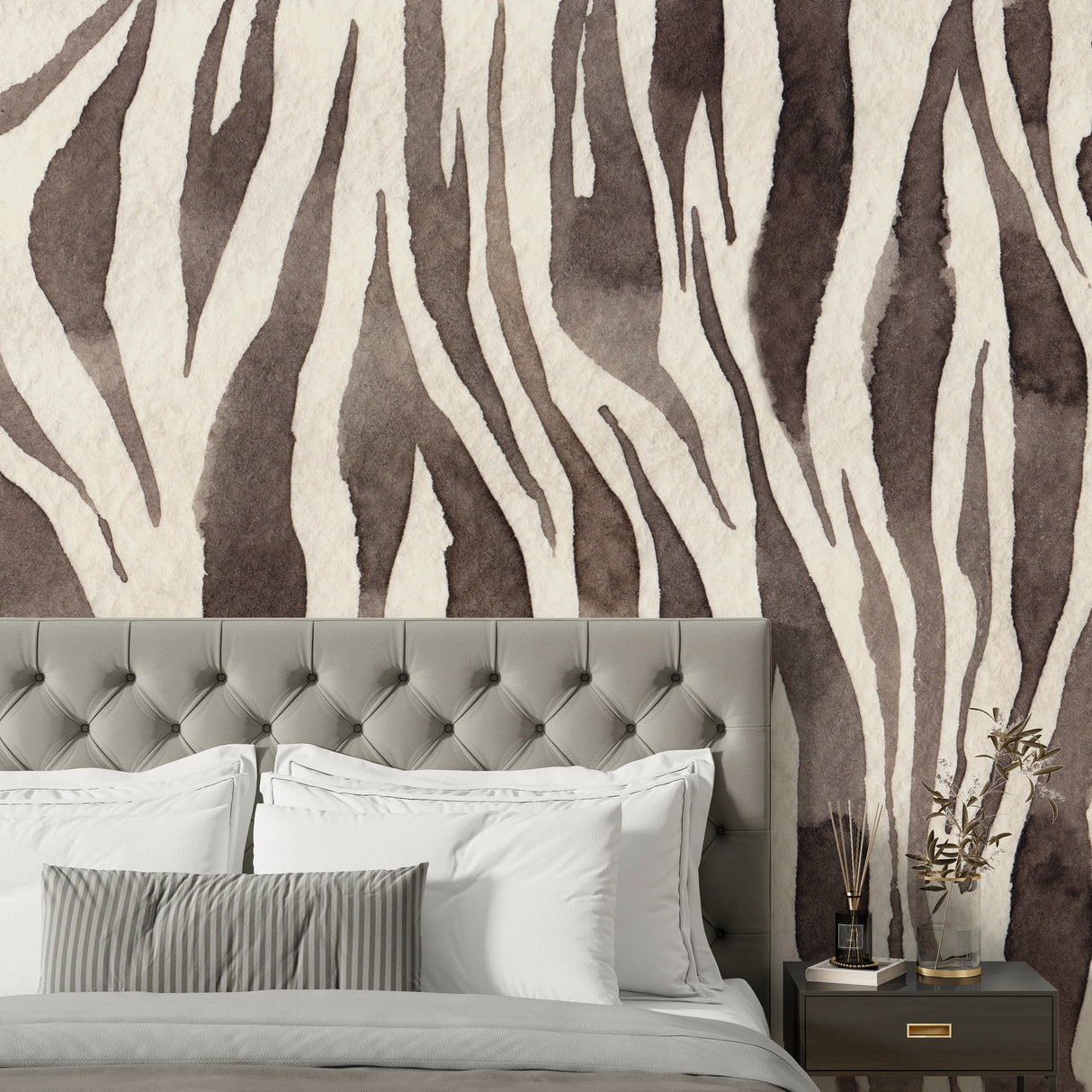 Watercolor Zebra Print Wallpaper