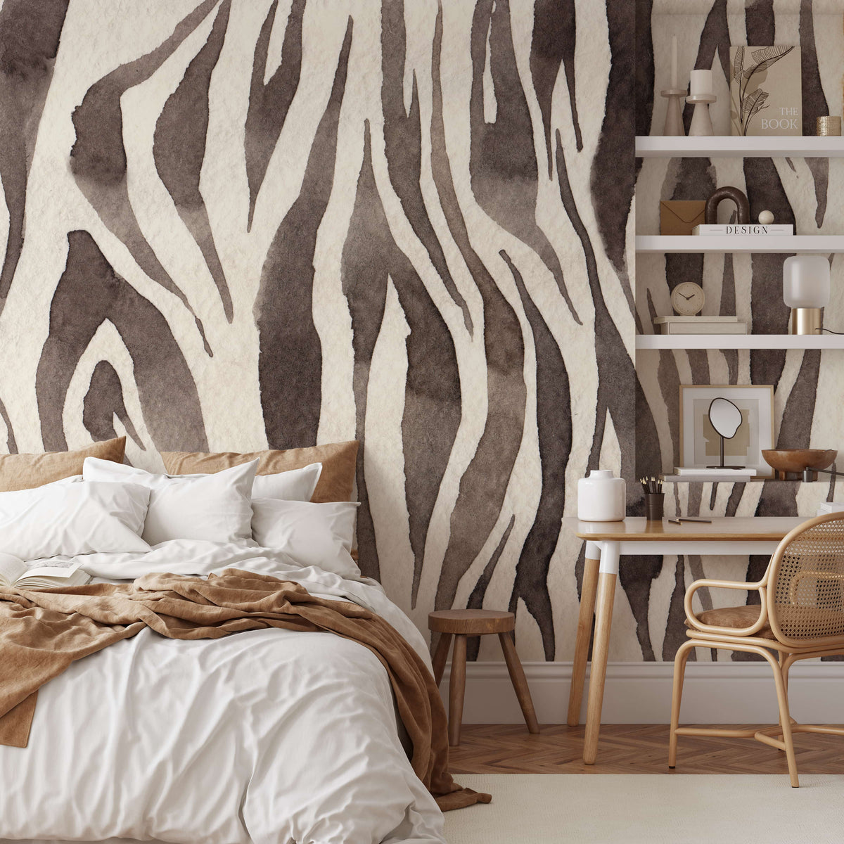 Watercolor Zebra Print Wallpaper - Abstract Wildlife Animal Skin Design ...