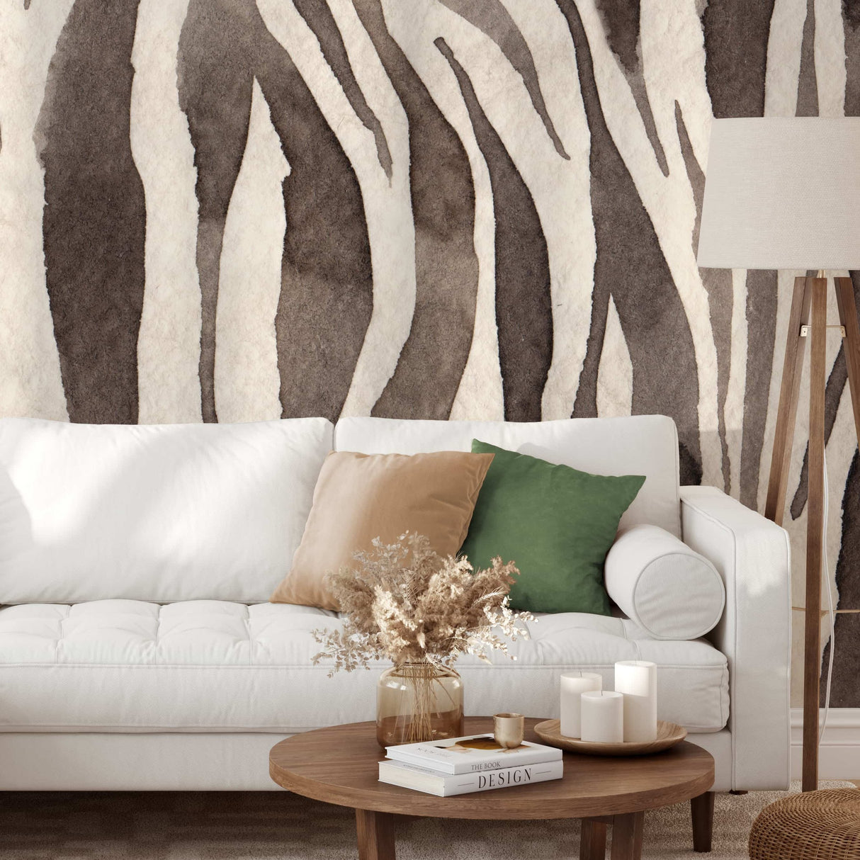 Watercolor Zebra Print Wallpaper