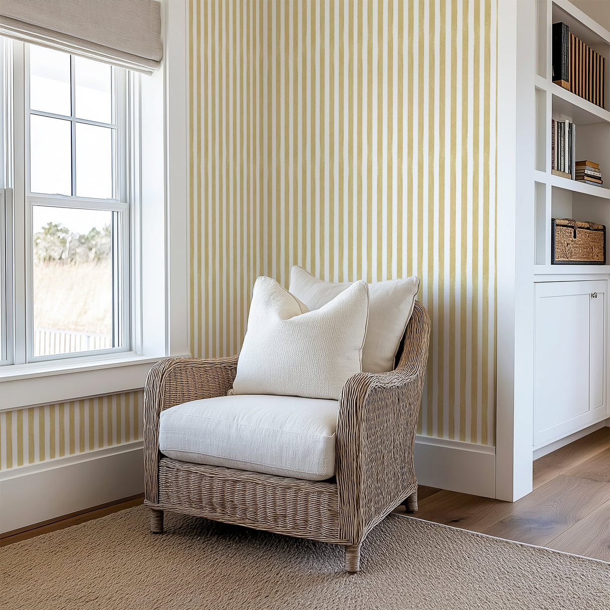 Radiant Yellow Stripe Removable Wallpaper