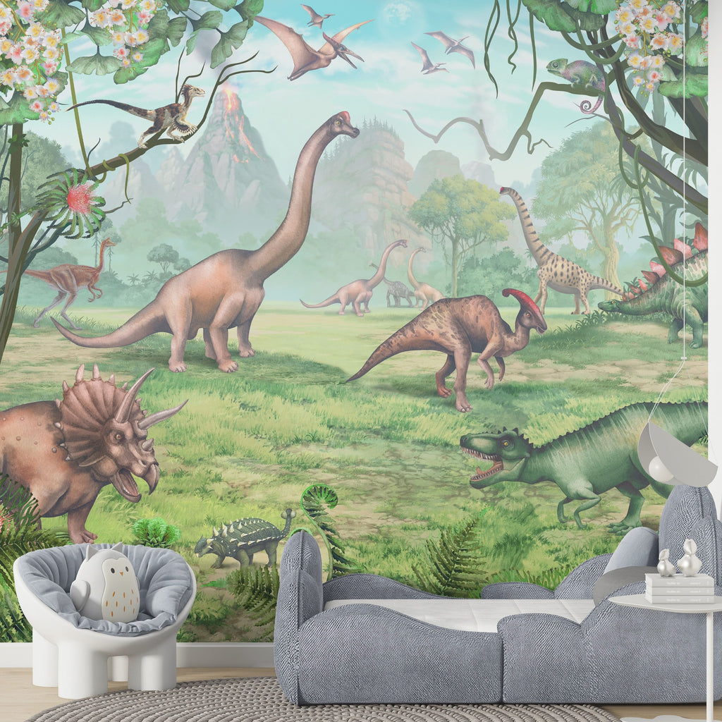 Jurassic Dinosaurs Period Inspired Nursery Wall Mural