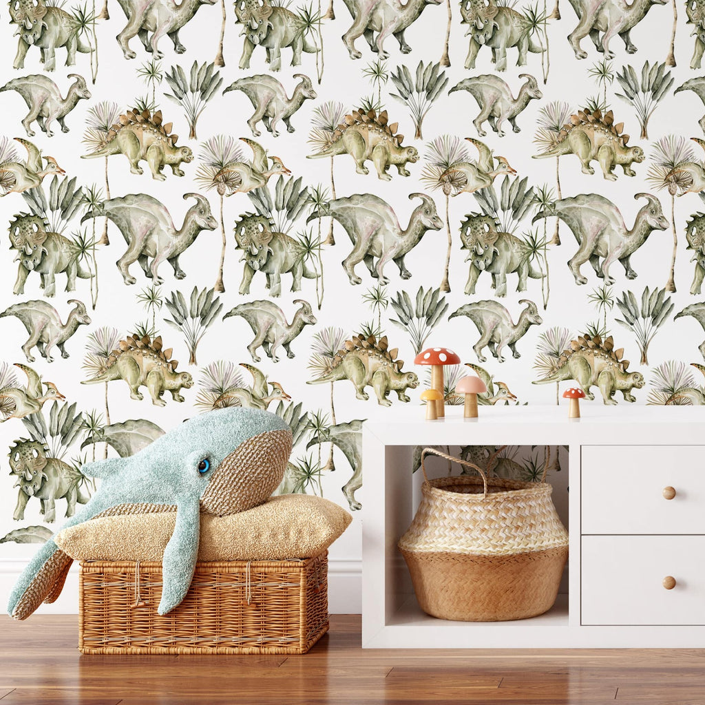 Cute Dinosaurs Nursery Wallpaper
