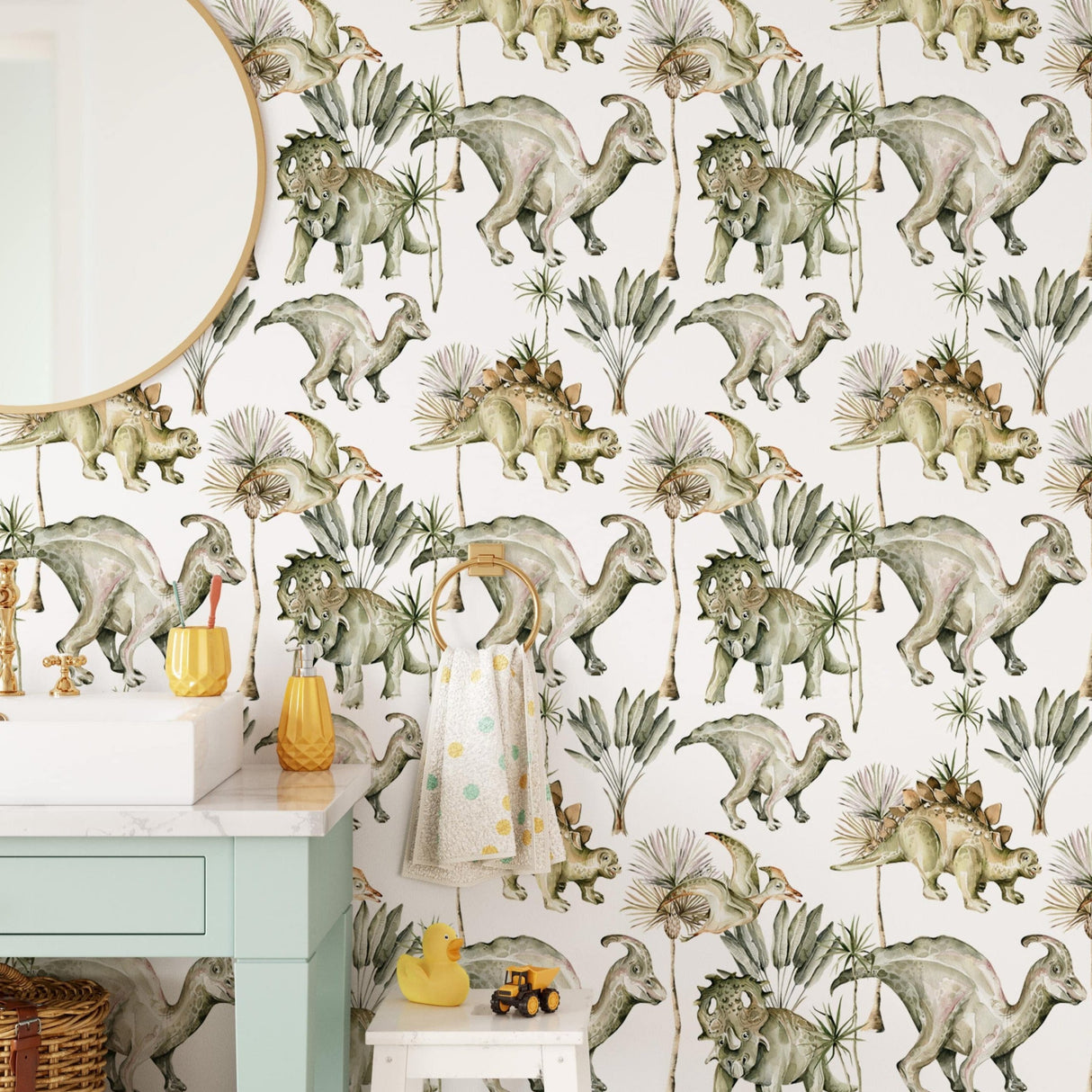 Cute Dinosaurs Nursery Wallpaper