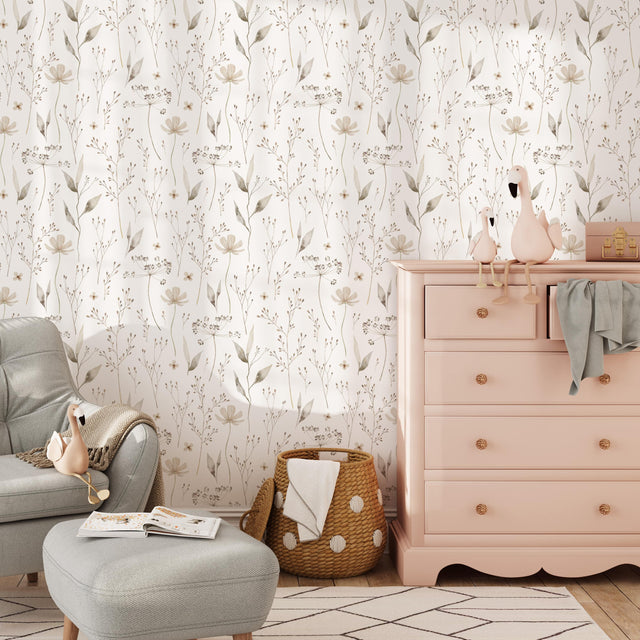 Ethereal Wildflower Wallpaper - Boho Wildflower Wallpaper