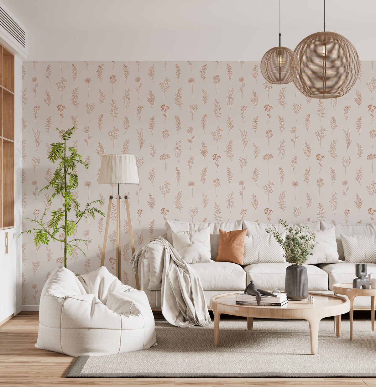 Wildflower Meadow Wallpaper | Minimalist Floral Design for Modern ...