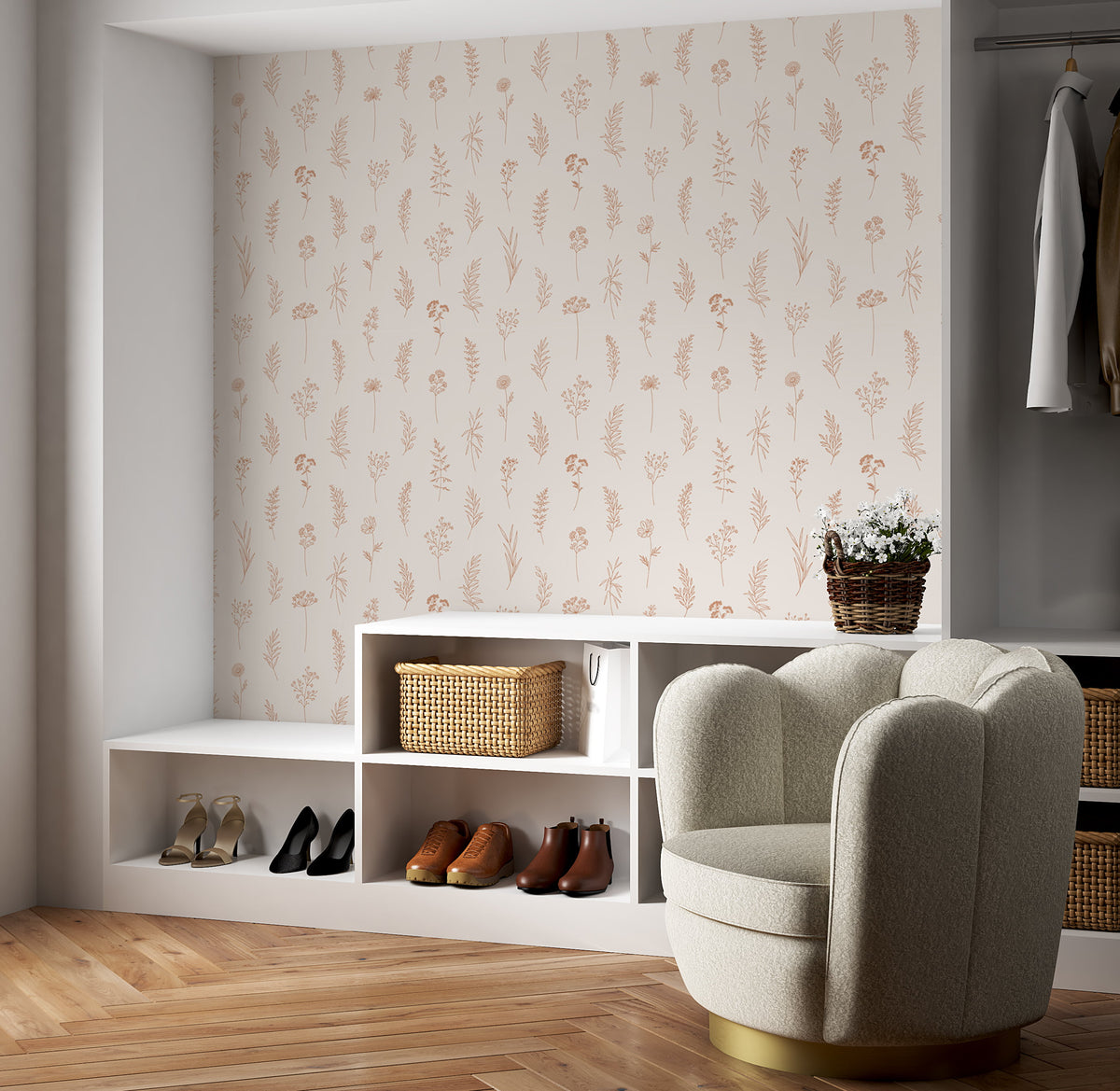 Wildflower Meadow Wallpaper | Minimalist Floral Design for Modern ...