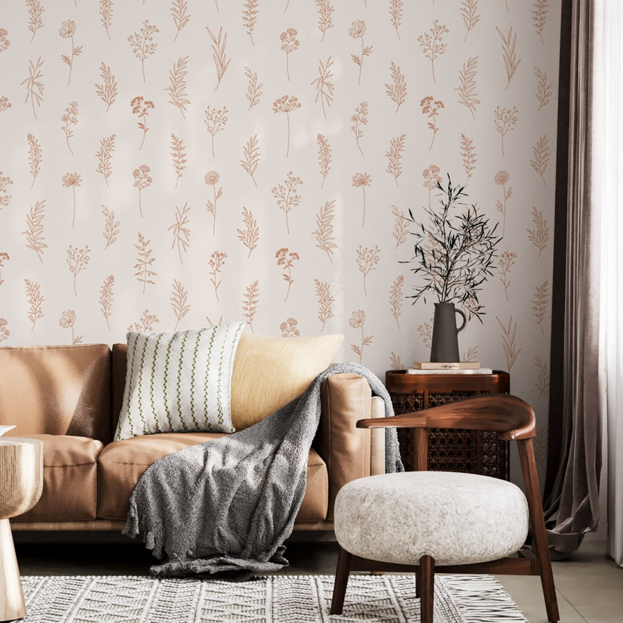 Wildflower Meadow Wallpaper | Minimalist Floral Design for Modern ...