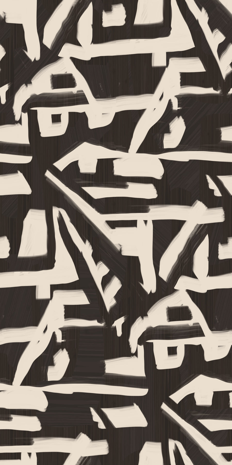 Abstract Brushstroke Wallpaper Cream Black repeating pattern swatch 24W x 48H