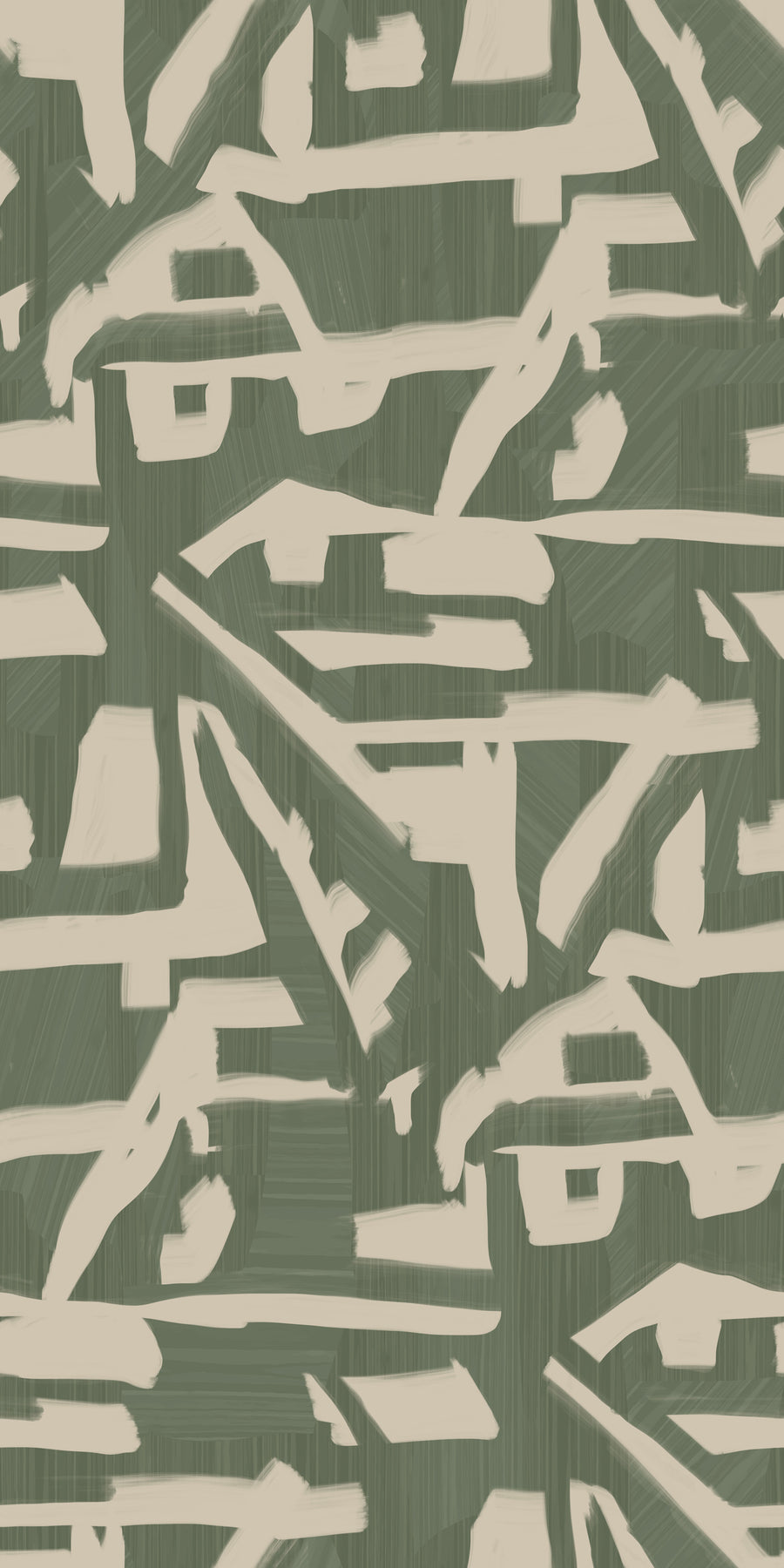 Abstract Brushstroke Wallpaper Sage Green Cream repeating pattern swatch 24W x 48H