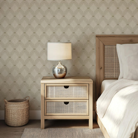 Boho Geometric Neutral Wallpaper - Textured Sand Pattern