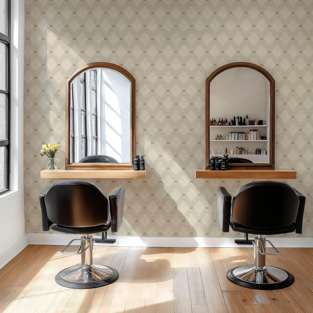 Boho Geometric Neutral Wallpaper - Textured Sand Pattern
