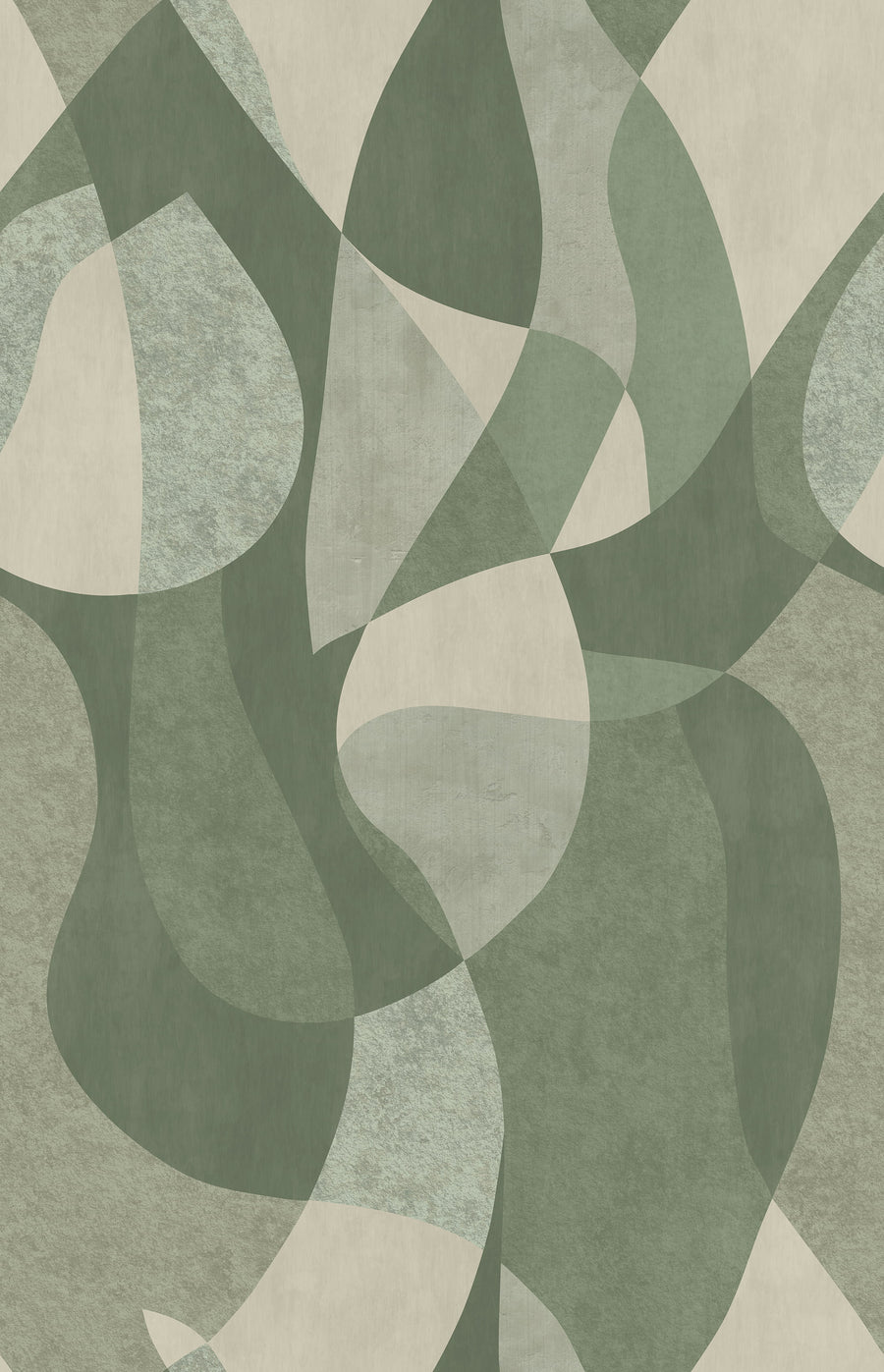 Mid-Century Abstract Curves Wallpaper Navy Slate Blue repeating pattern swatch 24W x 37H