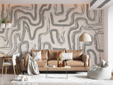 Modern Abstract Brushstroke Wallpaper – Neutral Artistic Wall Mural