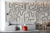 Modern Abstract Brushstroke Wallpaper – Neutral Artistic Wall Mural