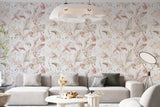 Watercolor Pink Flamingo Wallpaper | Tropical Leaves Background