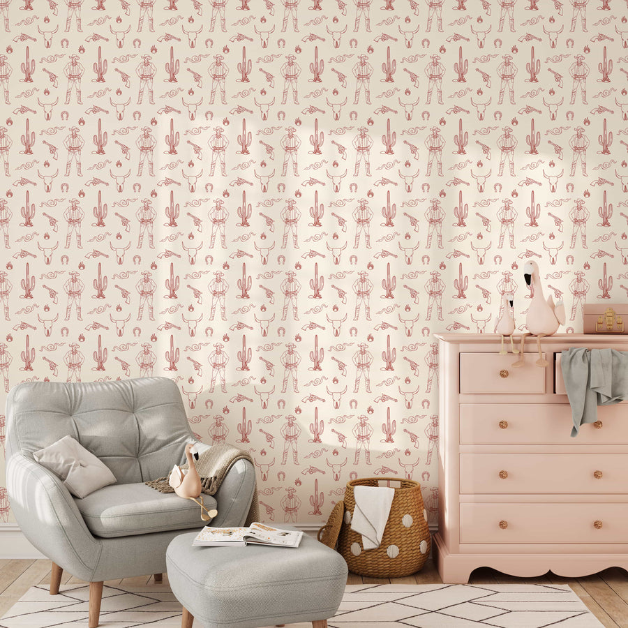 Wild West Cowboy Wallpaper - Cowboy Gun Peel and Stick Wallpaper