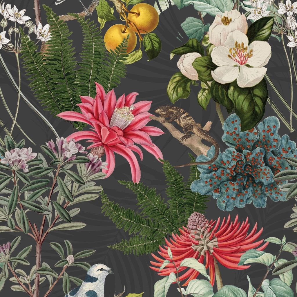 Colorful Botanical Garden Wallpaper Removable Wallpaper EazzyWalls Sample: 6''W x 9''H Canvas 