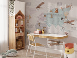 Peel and Stick World Map Wallpaper for Kids image 3