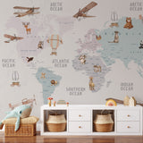 Peel and Stick World Map Wallpaper for Kids image 1