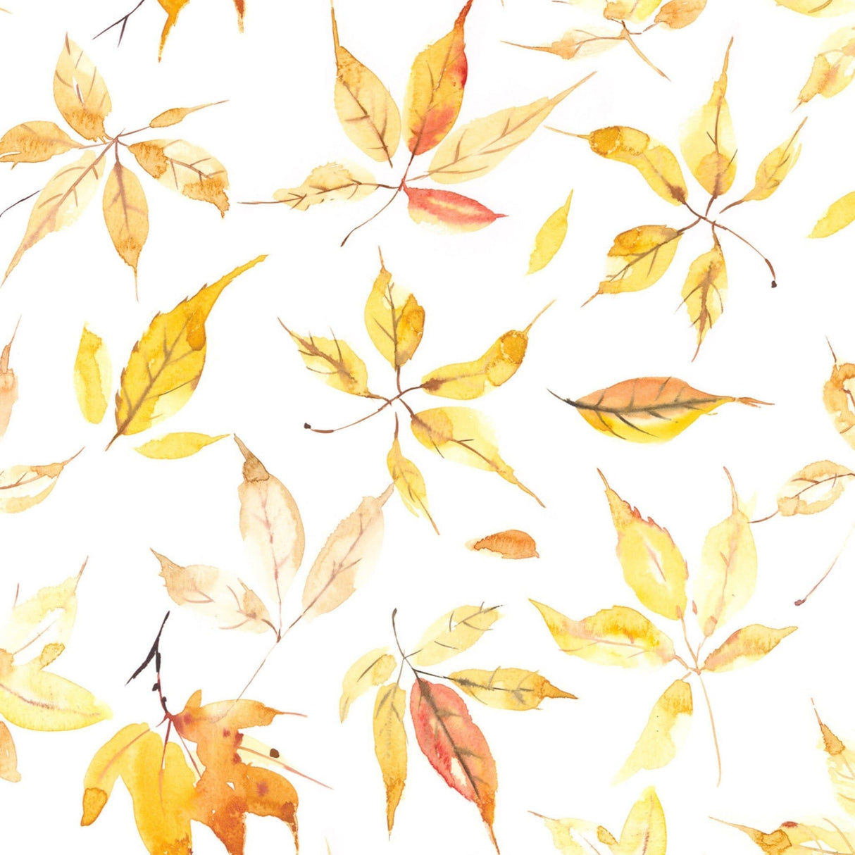 Yellow Fall Leaves Wallpaper Removable Wallpaper EazzyWalls Sample: 6''W x 9''H Smooth Vinyl 