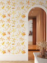 Yellow Fall Leaves Wallpaper Removable Wallpaper EazzyWalls 