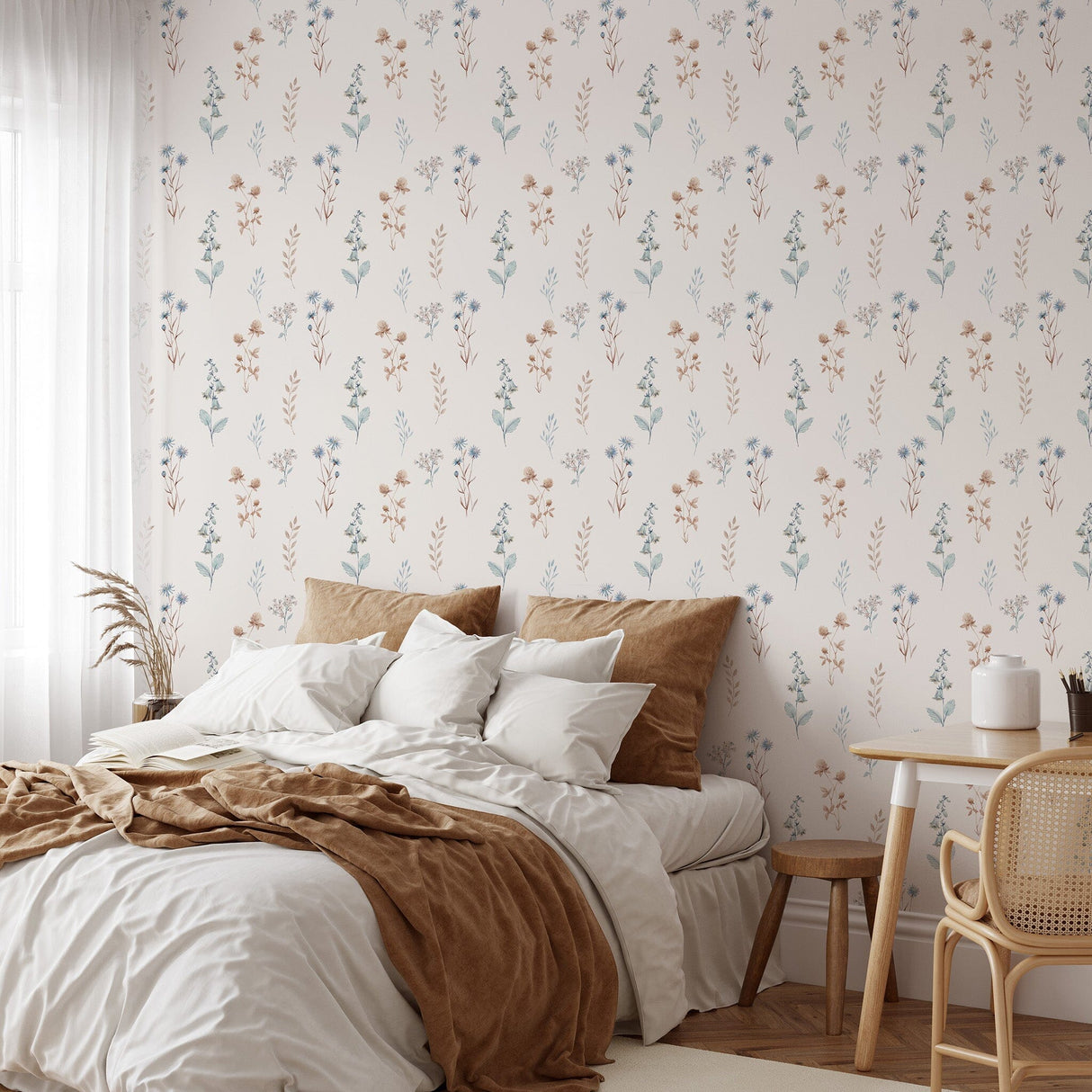 Watercolor Flowers Wallpaper Removable Wallpaper EazzyWalls 