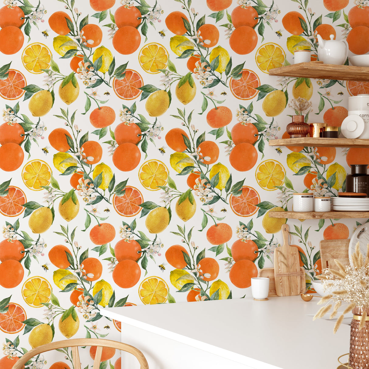 Lemon Print Wallpaper Removable Wallpaper EazzyWalls 