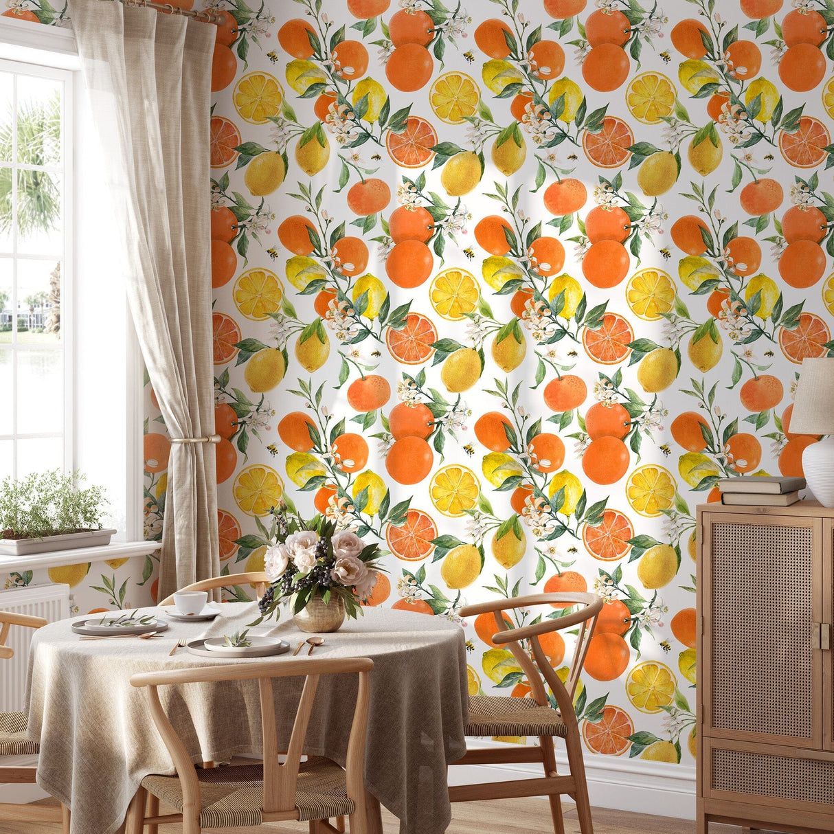 Lemon Print Wallpaper Removable Wallpaper EazzyWalls 