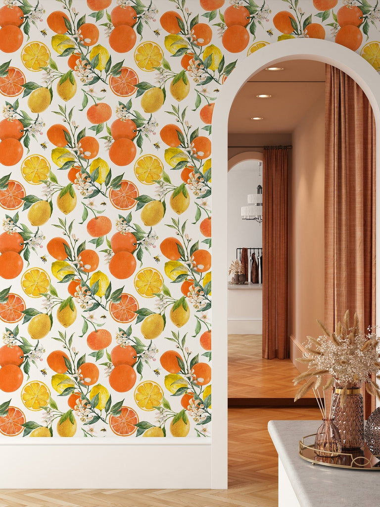 Lemon Print Wallpaper Removable Wallpaper EazzyWalls 