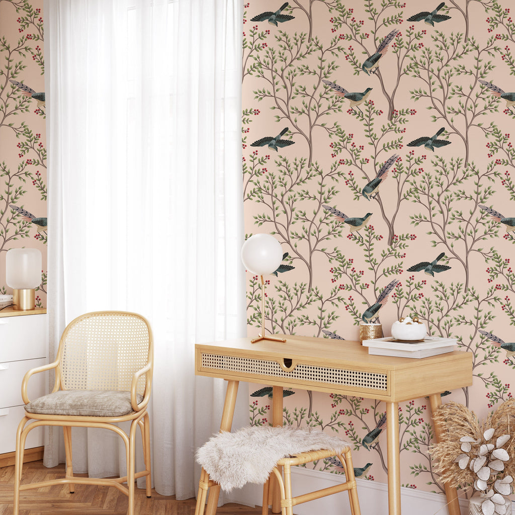 Vintage Chinoiserie Wallpaper Removable Wallpaper EazzyWalls 