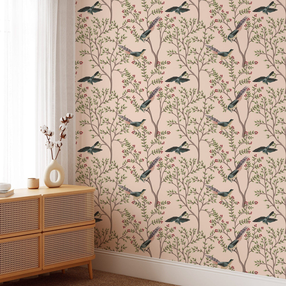 Vintage Chinoiserie Wallpaper Removable Wallpaper EazzyWalls 