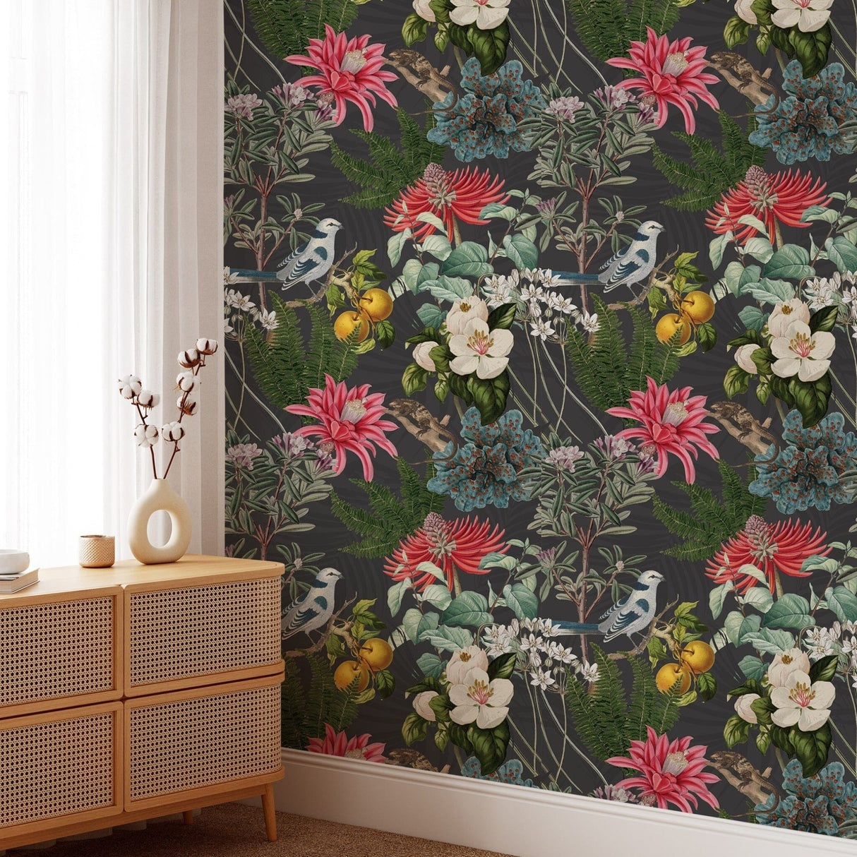 Colorful Botanical Garden Wallpaper Removable Wallpaper EazzyWalls 